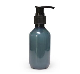 PET FLESJE SILVER BLUE MET ZWART POMPJE