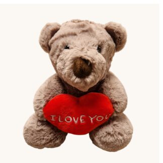 TEDDYBEER KNUFFEL MET HARTJE BEIGE